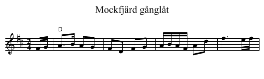 Mockfj&auml;rd g&aring;ngl&aring;t - staff notation