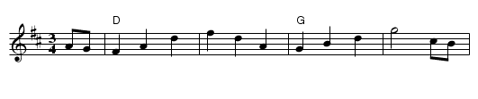 Mocking Bird Hill - staff notation