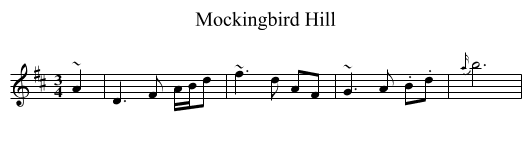 Mockingbird Hill - staff notation