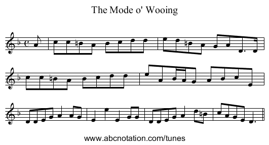 Mode o' Wooing, The - staff notation