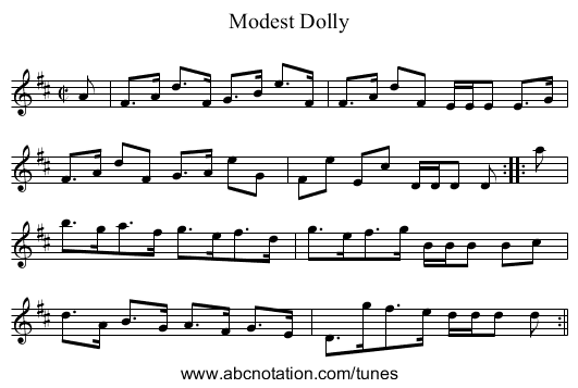 Modest Dolly - staff notation