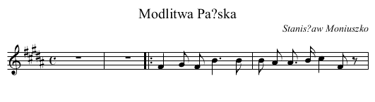 Modlitwa Pa?ska - staff notation