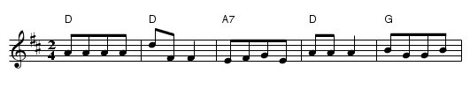 Mogens, Mogens Missekat - staff notation