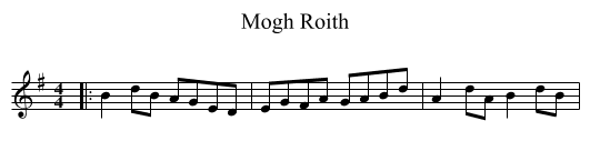 Mogh Roith - staff notation