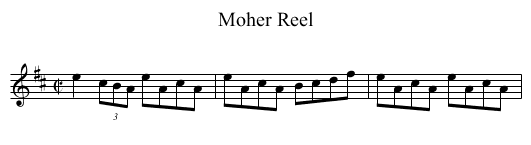 Moher Reel - staff notation