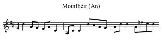Moinfhéir (An) - staff notation