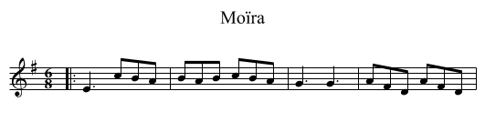 Moïra - staff notation