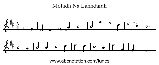 Moladh Na Lanndaidh - staff notation