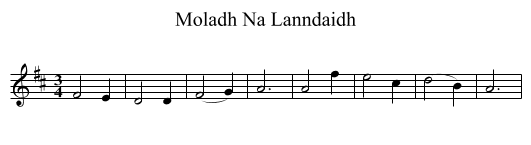 Moladh Na Lanndaidh - staff notation