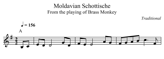 Moldavian Schottische - staff notation