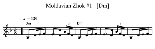 Moldavian Zhok #1   [Dm] - staff notation