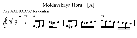 Moldavskaya Hora    [A] - staff notation