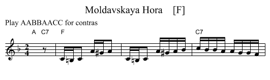 Moldavskaya Hora    [F] - staff notation