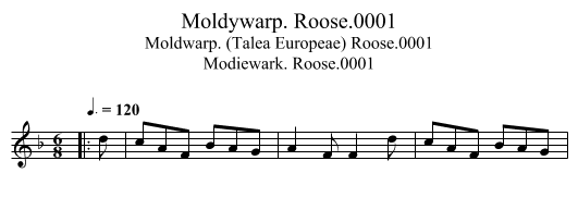 Moldywarp. Roose.0001 - staff notation