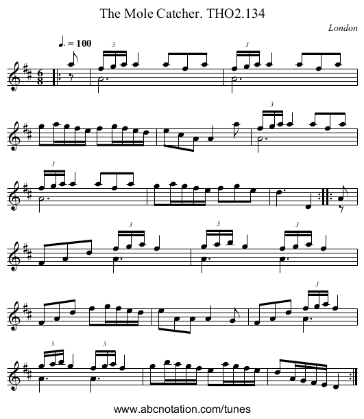 Mole Catcher. THO2.134, The - staff notation