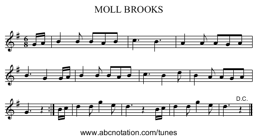 MOLL BROOKS - staff notation