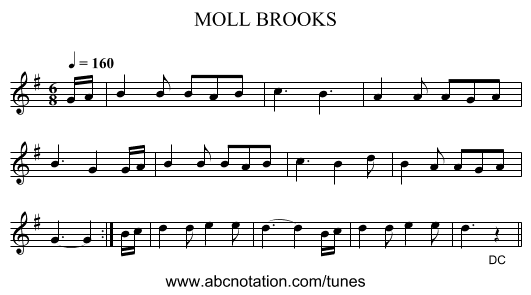 MOLL BROOKS - staff notation