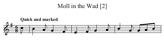 Moll in the Wad [2] - staff notation