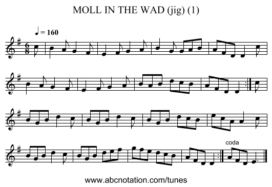 MOLL IN THE WAD (jig) (1) - staff notation