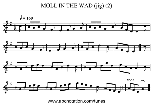 MOLL IN THE WAD (jig) (2) - staff notation