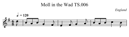 Moll in the Wad TS.006 - staff notation
