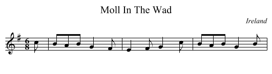 Moll In The Wad - staff notation