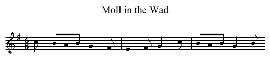 Moll in the Wad - staff notation