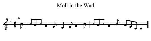 Moll in the Wad - staff notation