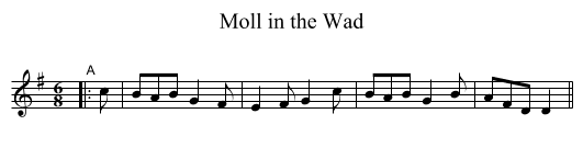 Moll in the Wad - staff notation