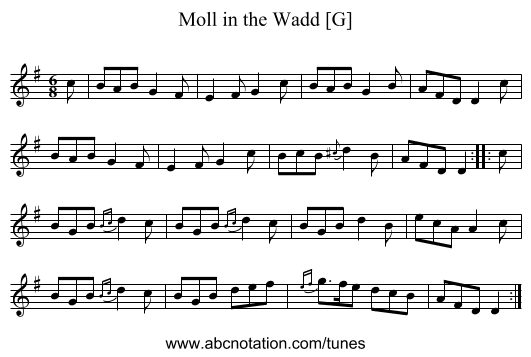 Moll in the Wadd [G] - staff notation