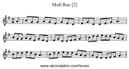 Moll Roe [2] - staff notation