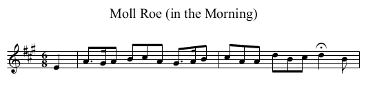 Moll Roe (in the Morning) - staff notation