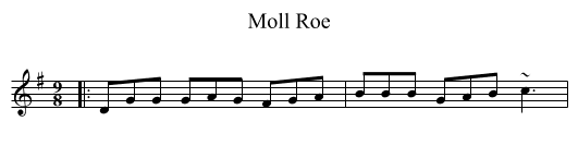 Moll Roe - staff notation