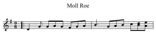 Moll Roe - staff notation