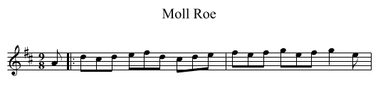Moll Roe - staff notation