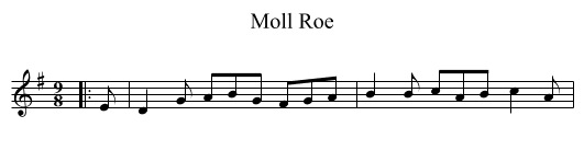 Moll Roe - staff notation