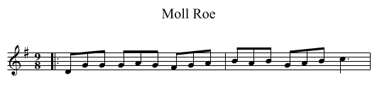 Moll Roe - staff notation