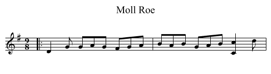 Moll Roe - staff notation