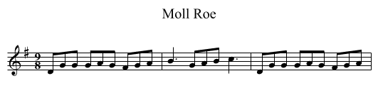 Moll Roe - staff notation