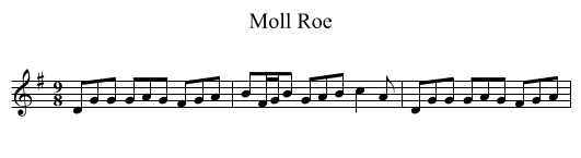 Moll Roe - staff notation