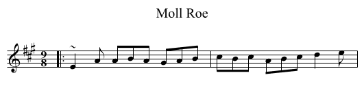 Moll Roe - staff notation