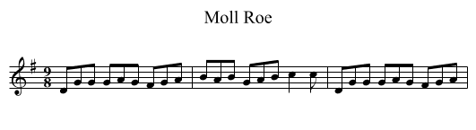 Moll Roe - staff notation