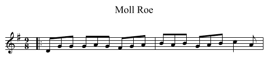 Moll Roe - staff notation