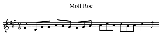 Moll Roe - staff notation