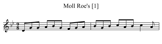 Moll Roe's [1] - staff notation