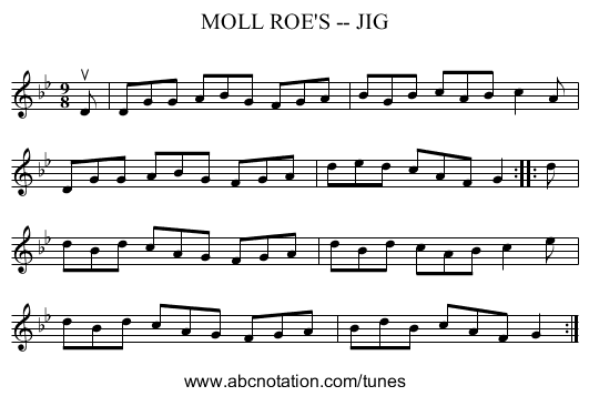 MOLL ROE'S -- JIG - staff notation