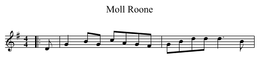 Moll Roone - staff notation