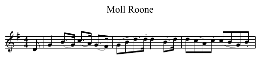 Moll Roone - staff notation