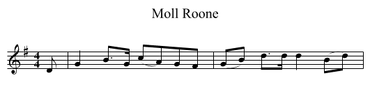 Moll Roone - staff notation