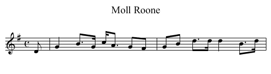 Moll Roone - staff notation